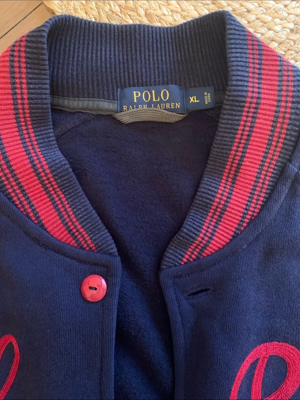 Polo by Ralph Lauren Navy and Red Varsity Jacket